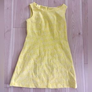 Yellow Floral Print Vintage Dress